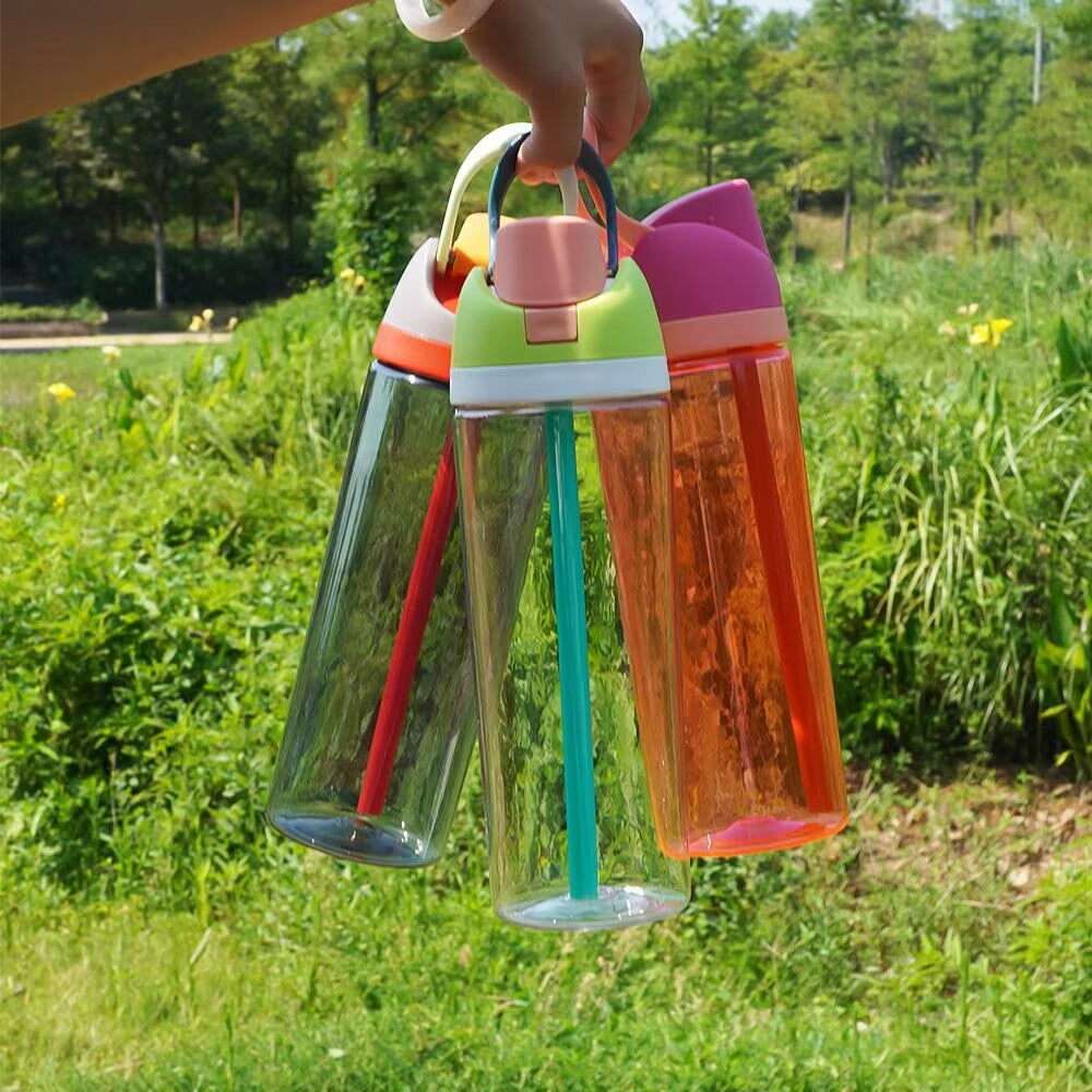 600ml-750ml Owala Style Plastic Water Bottle Sports Sippy Cups-CNLCA