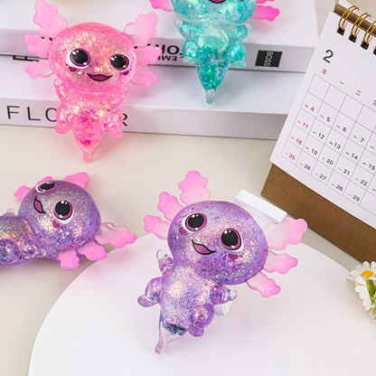 Big Gill Glitter Axolotl Squishy Toy Maltose Filled Super Soft Slow Rising Stress Relief Fidget Squeeze Toy for Kids Adults Anxiety Relief-CNLCA