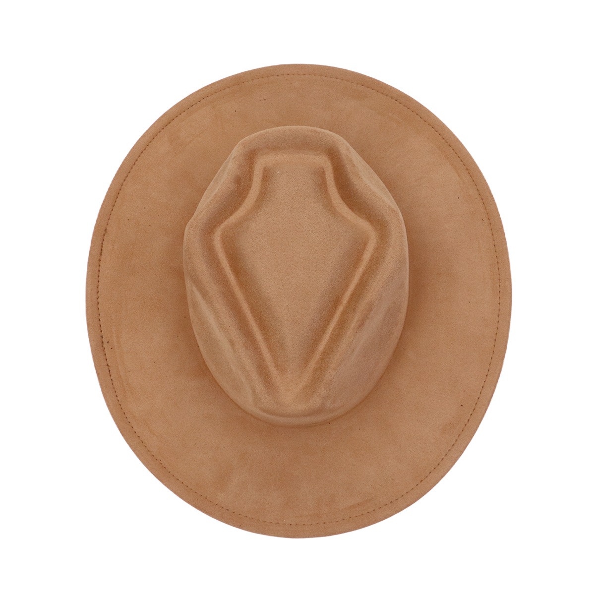 Arrow-shaped Top Broad-Brimmed Bowler Jazz Hat Vegan Leather Fedora Hats with Tassel for Laser-CNLCA