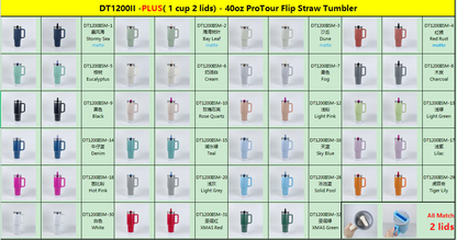 Presale 40oz ProTour Flip Straw Powder Coated Qencher Tumblers With Double Lids-CNLCA