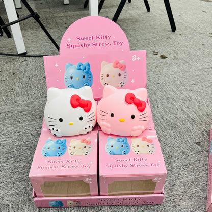 Large Kawaii Jumbo Sweet Hello Kitty Squishy Stress Toy Soft Giant Kitty Cat Squeeze Fidget Ball Anxiety Relief Gift for Girls Kids Adults-CNLCA