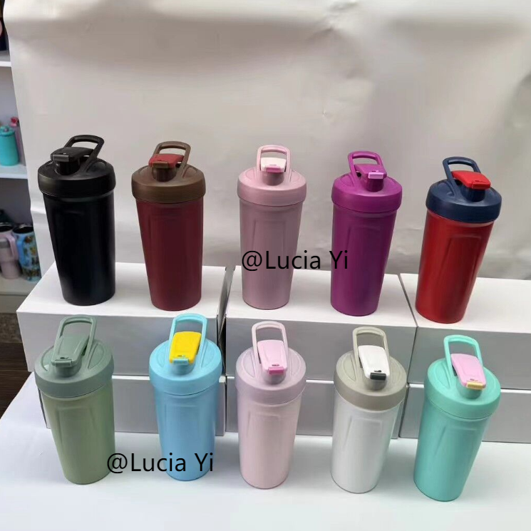 24oz Stainless Steel Portable Coffee Cup Outdoor Camping Milkshake Shaker Tumbler Stanley Style Blender Bottle for Laser Engrave-CNLCA