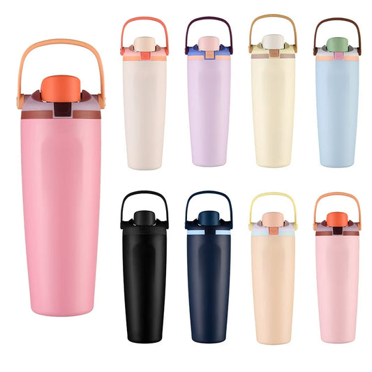 30oz Owala Style Portable Bungee Cup Sport Tumbler with Locking Lid For Laser Engrave-CNLCA