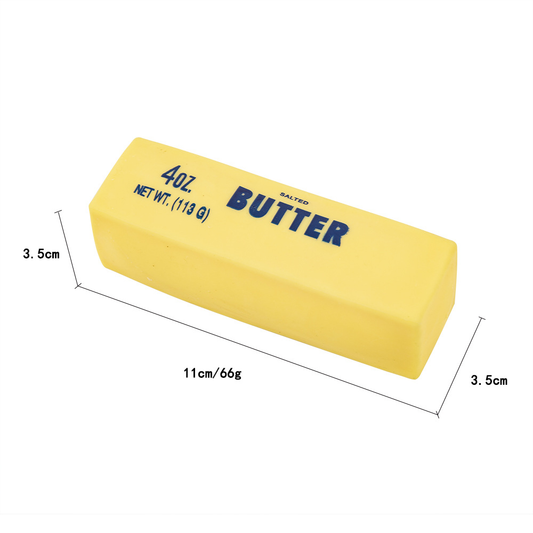 80 Pack Small Size 11cm Flour-filled TPR Yellow Butter Bar Squishy Ultra Soft Stress Relief Fidget Toy for Kids Adults with Gift Box-CNLCA