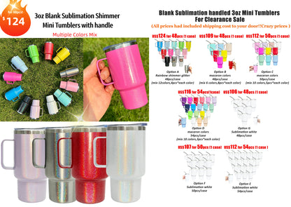 Promotion 3oz Blank Sublimation Handled Mini Tumbler-CNLCA