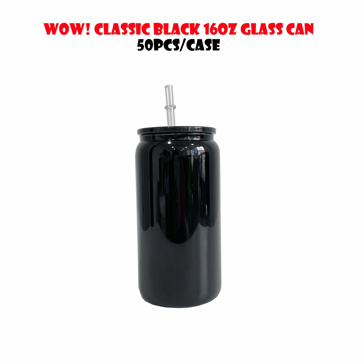 16oz Black Color Beer Glass Cup With Plastic Lid-CNLCA