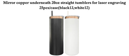 20oz Mirror Copper Underneath Powder Coated Stainless Steel Straight Skinny Tumblers For Laser Engraving-CNLCA