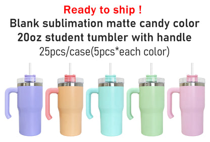 20oz Macaron Blank Sublimation Tumblers With Handle 25pc/case-CNLCA