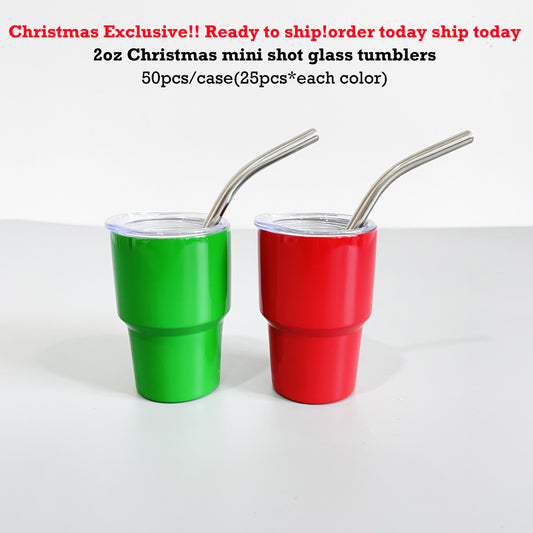 Christmas Mini 2oz Tumblers Wine Shot glasses For Blank Sublimation -USLCA