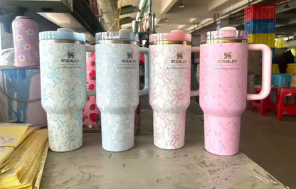 40oz Love Shack Fancy Stainess Steel Stanley Style Quencher Tumbler-CNLCA