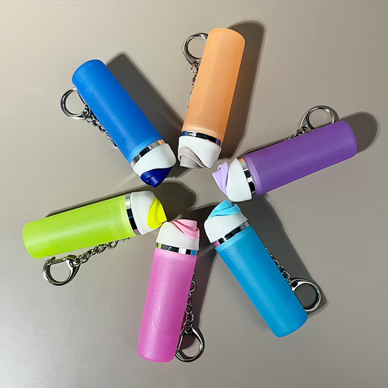 Owala Style Tumbler Shaped Glow In The Dark Keychain Tumbler Accessories Keyring-CNLCA