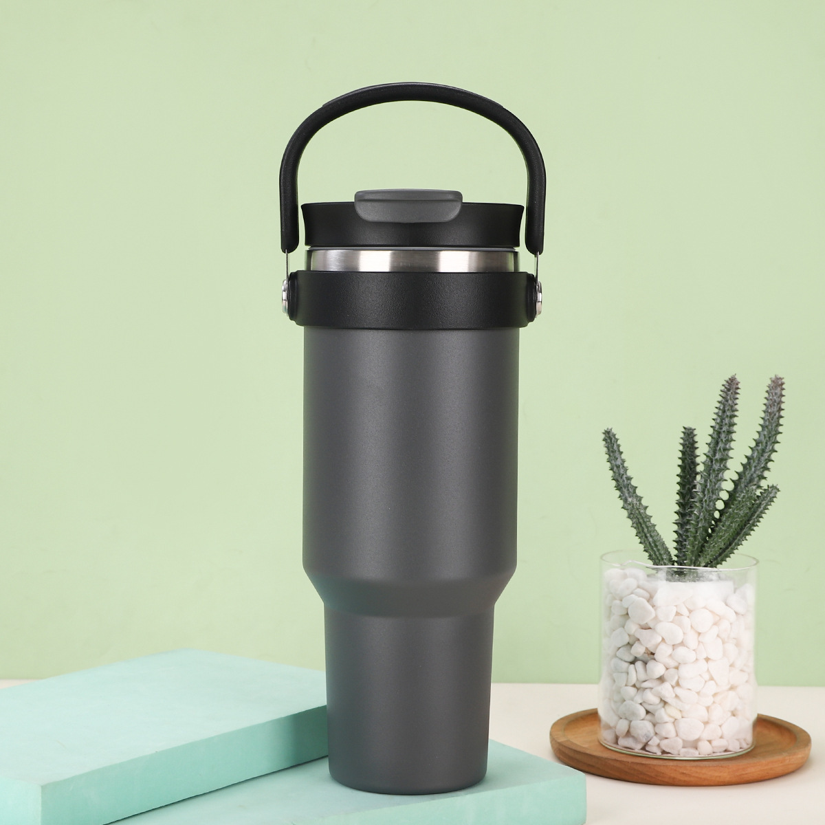 Outdoor 40oz Portable Stainless Steel Vacuum Insulated Tumbler Double Drinking Straw Cup for Laser-CNLCA