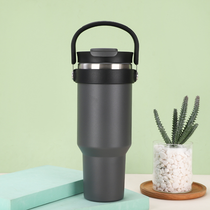 Outdoor 40oz Portable Stainless Steel Vacuum Insulated Tumbler Double Drinking Straw Cup for Laser-CNLCA