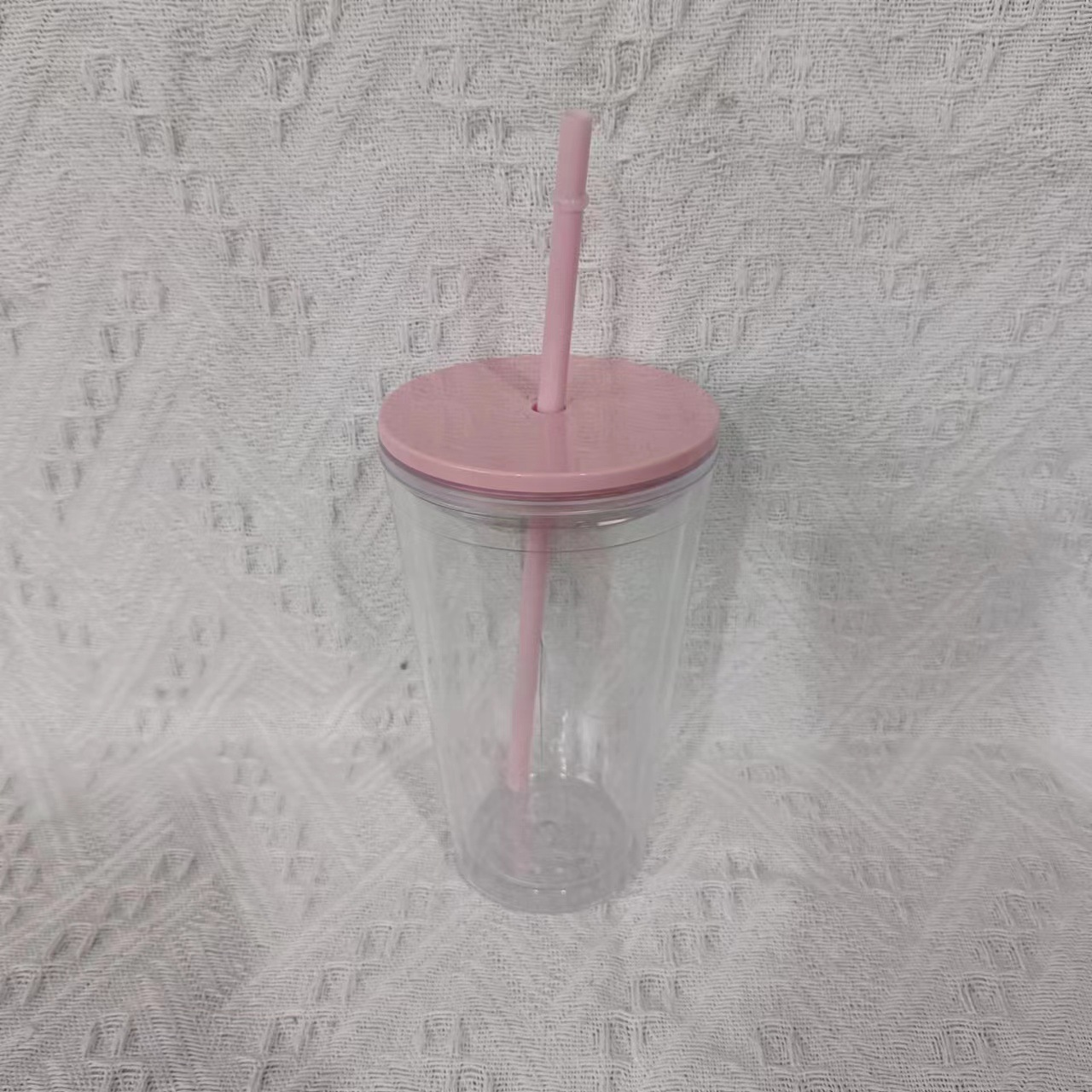 16oz Double Wall Snow Globe Tapered Plastic Cup Tumbler with Pre-drilled Hole and Plug Color Lid-CNLCA