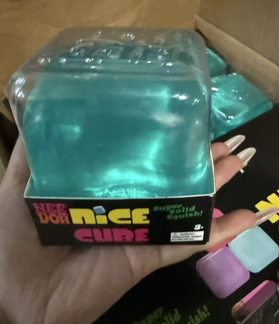 24Pack 8.5cm Large Size Nee Doh Nice Cube Style Big Ice Cube Squishy TPR Maltose Filled Super Solid Squish Fidget Toy Anxiety Relief Sensory Toy -CNLCA