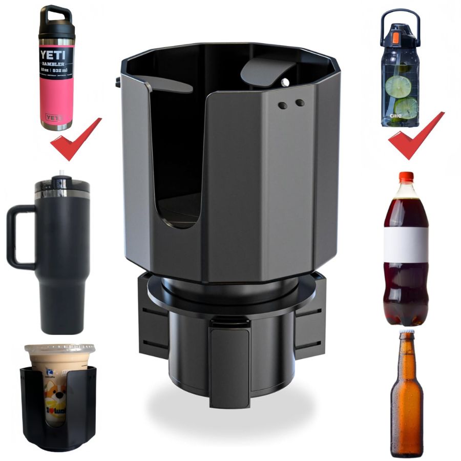 Car Cup Holder Expander Adapter (Adjustable) - Fits Yeti, Nalgene Large 32/40 oz Bottles & Big Drinks-CNLCA