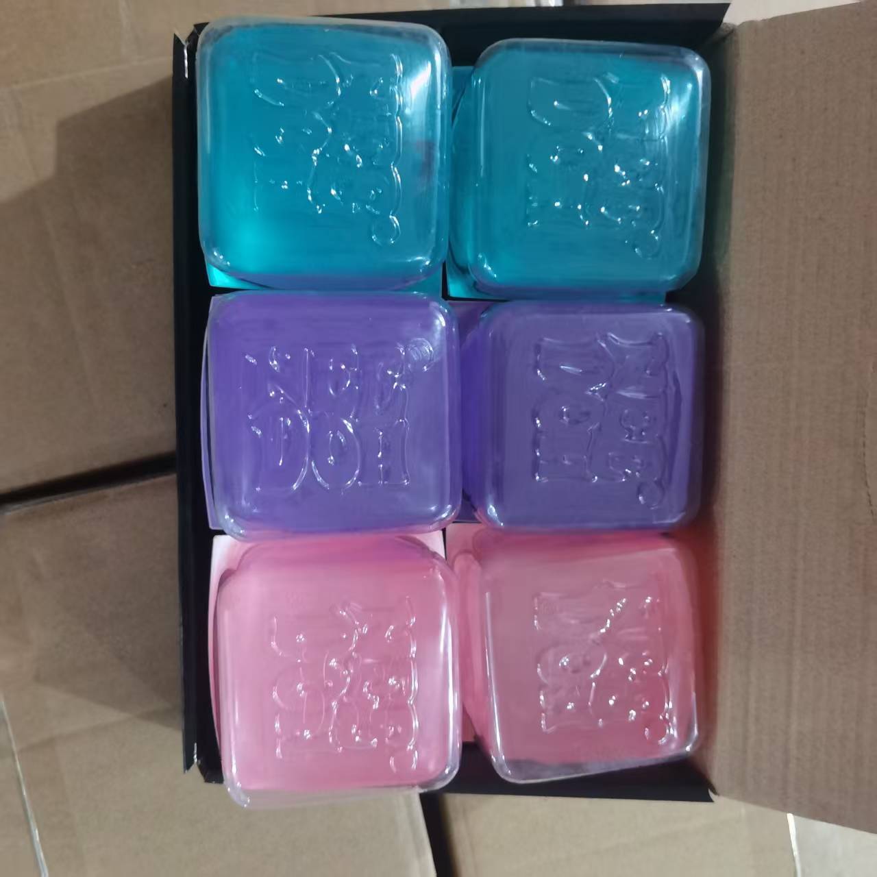 24Pack 8.5cm Large Size Nee Doh Nice Cube Style Big Ice Cube Squishy TPR Maltose Filled Super Solid Squish Fidget Toy Anxiety Relief Sensory Toy -CNLCA