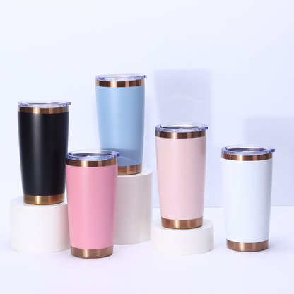 20oz YeTi Style Slide Lid Copper Plated Underneath Colorful Powder Coated Car Coffee Tumbler-CNLCA