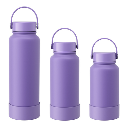 650ml 1000ml 1200ml Powder Coated Stainless Steel Water Bottle with Handle Lid-CNLCA