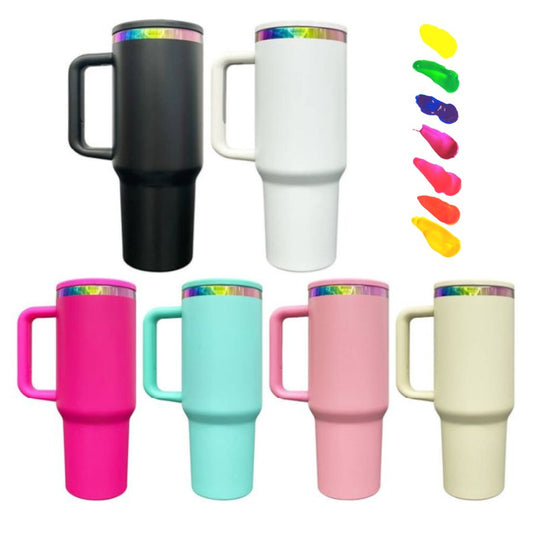 H2.0 40oz Flip Straw Leak proof Rainbow Plated Underneath Powder Coated Quencher Tumbler For Laser-CNLCA