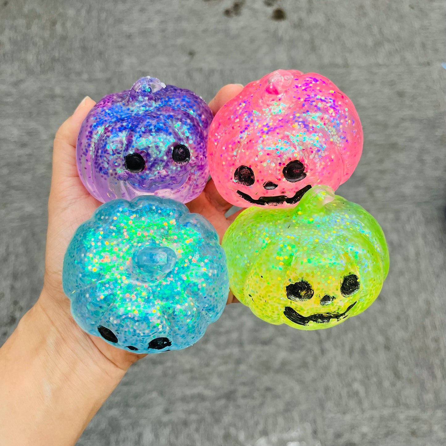 Needoh Style Maltose Filled Halloween Pumpkin Bat Ghost Squishy Slow Rising Squeeze Fidget Toy Stress Relief Sensory Play Gift-CNLCA