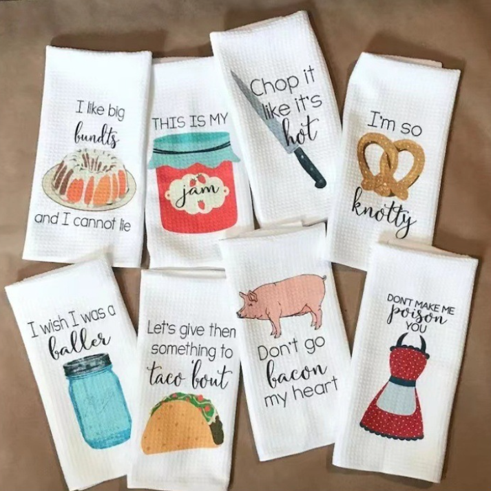 300gsm Quick-absorbent Blank Subliamtion Towel 40x60cm Polyester Waffle Pattern Tea Towel Hand Towel-CNLCA