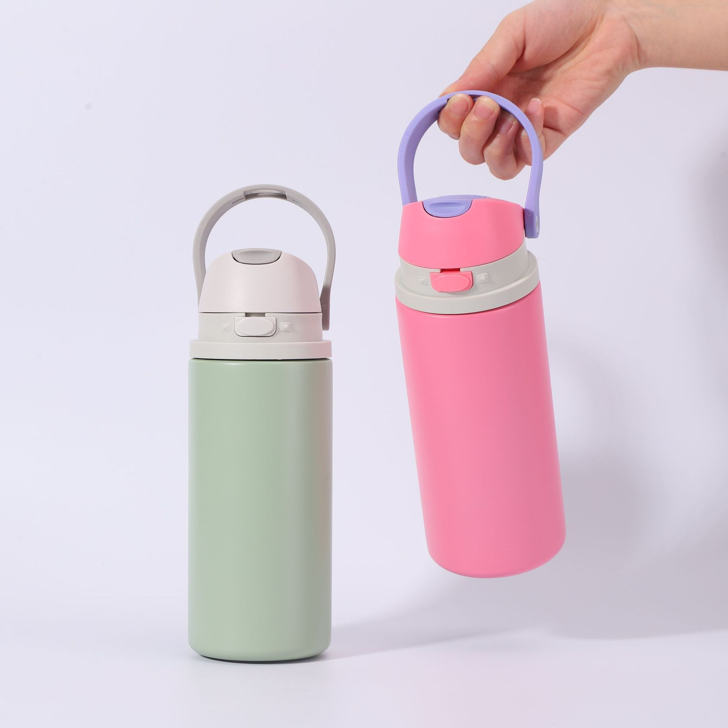 19oz 550ml/ 25oz 750ml Sports Handle Flip Straw Lid Stainless Steel Insulated Owala Style Water Bottle Double Drinking Tumbler for Laser Engrave-CNLCA