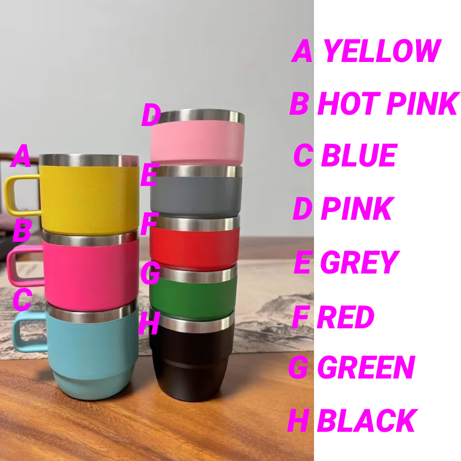 6oz YeTi Style Powder Coated Colorful Coffee Mug With Ceramic Lining For Laser Engrave -CNLCA