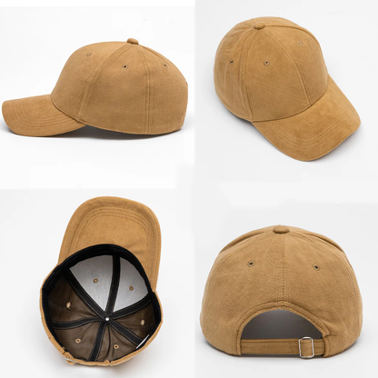 Women's Men's Suede Baseball Cap Faux Suede Leather Classic Adjustable Plain Hat Quality Baseball Cap Sun Hat For Laser Engrave-CNLCA
