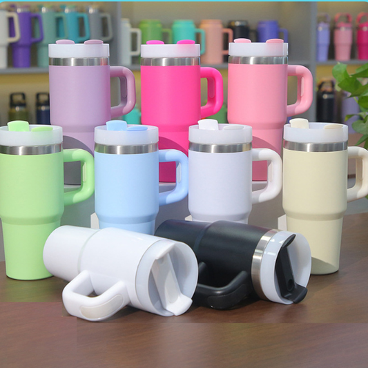 14oz Kids Baby Macaron Colored Powder Coated Handle Tumbler for Laser -CNLCA