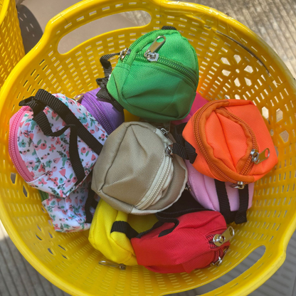 7.5*7.5*3CM Double Shoulder Zipper Small Money Pouch Keychain Mini Backpack Pendant-CNLCA