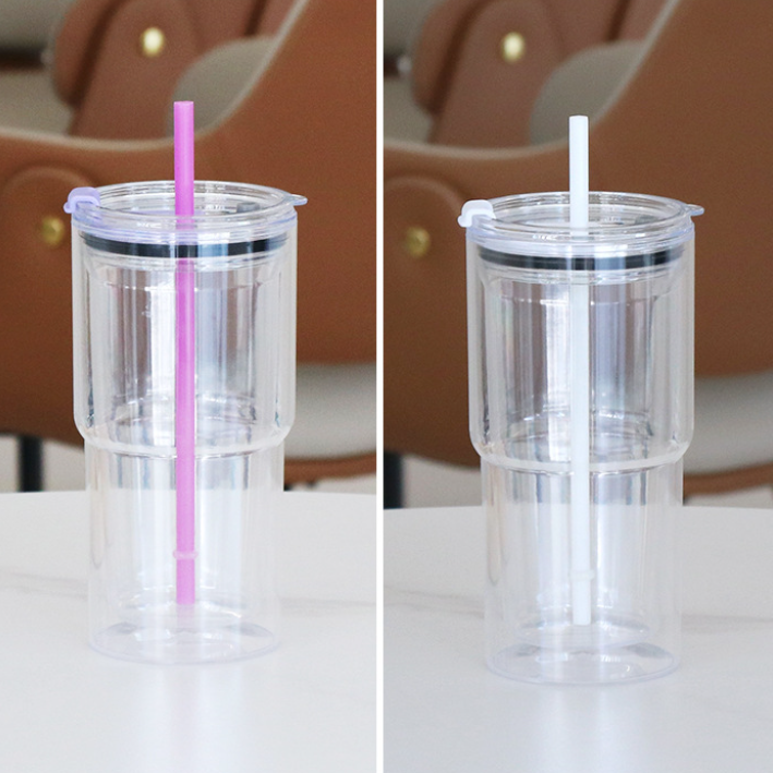 40Pack 17oz Colorful Double Wall Pre Drilled Snow Globe Plastic Tumbler Snowglobe Cup-CNLCA