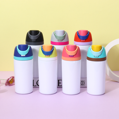 16oz/19oz/24oz/32oz Flip Straw Lid White Sublimation Stainless Steel Sports Owala Style Water Bottle-CNLCA