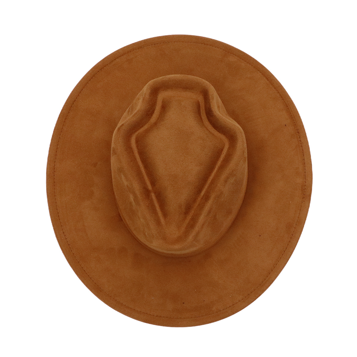 Arrow-shaped Top Broad-Brimmed Bowler Jazz Hat Vegan Leather Fedora Hats with Tassel for Laser-CNLCA