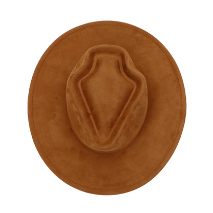 Arrow-shaped Top Broad-Brimmed Bowler Jazz Hat Vegan Leather Fedora Hats with Tassel for Laser-CNLCA