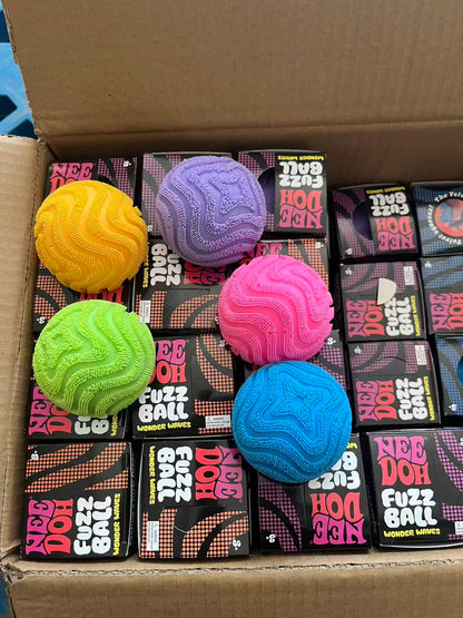 Nee Doh Style Textured Wave Fuzzy Ball Stress Relief Toy Soft Squeeze Anxiety Relief Sensory Fidget Toy for Kids Adults Classroom Rewards-CNLCA