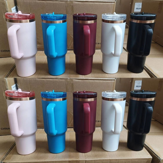 40oz Protour Flip Straw Lids Copper Plated Underneath Flip Straw Tumbler-CNLCA