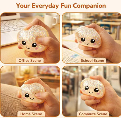 8.5cm Realistic Steamed Bun Glitter Dumpling Squishies Toys Stress Relief Squishy Toy-CNLCA