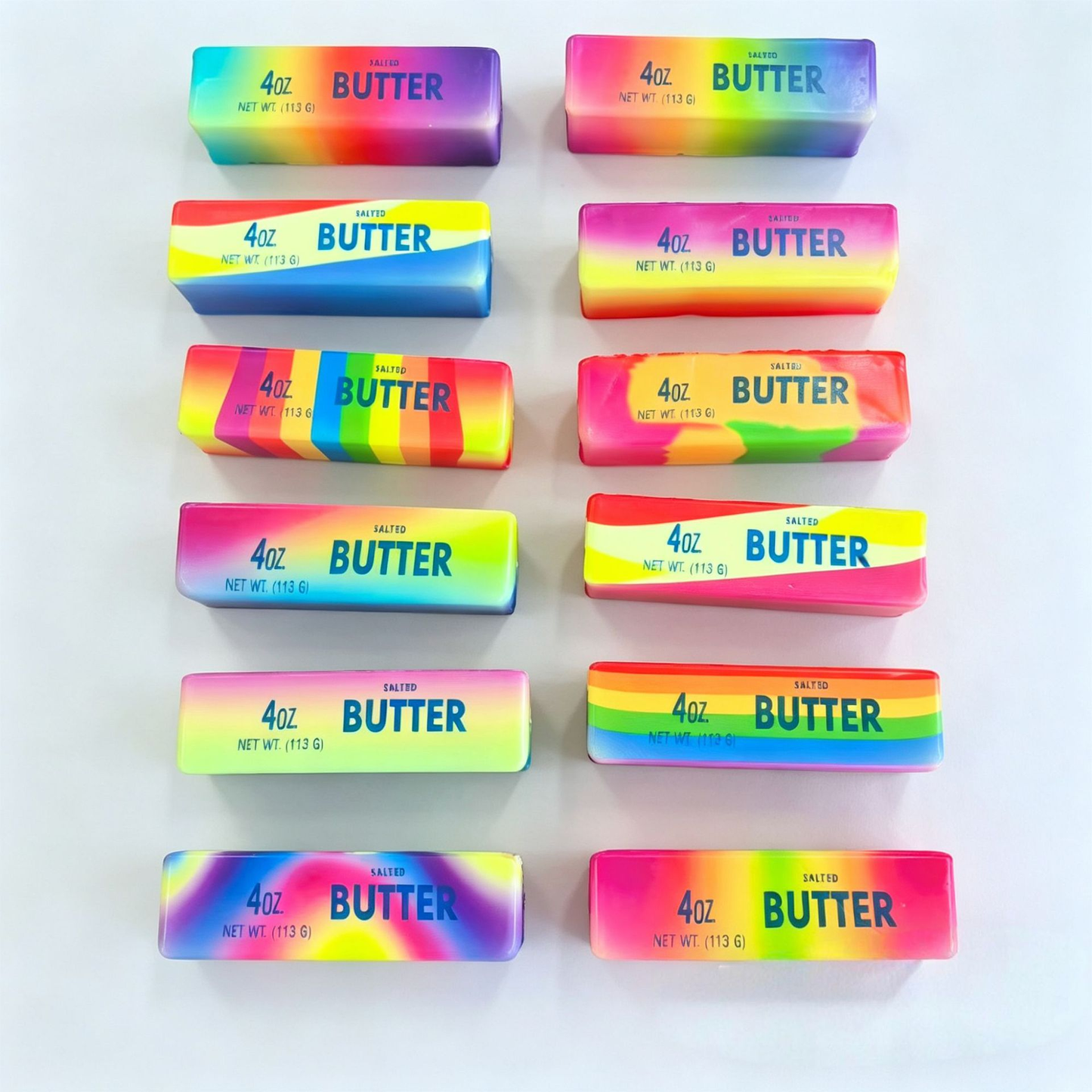 PU Material Hachimi Style Colorful Butter Bar Squishy - Soft Slow Rise Stress Relief Toy Squeeze Fidget Toys-CNLCA