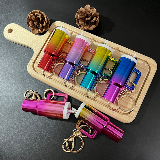 40oz Stanley Style Tumbler Shaped Ombre Colors Keychain Tumbler Accessories-CNLCA
