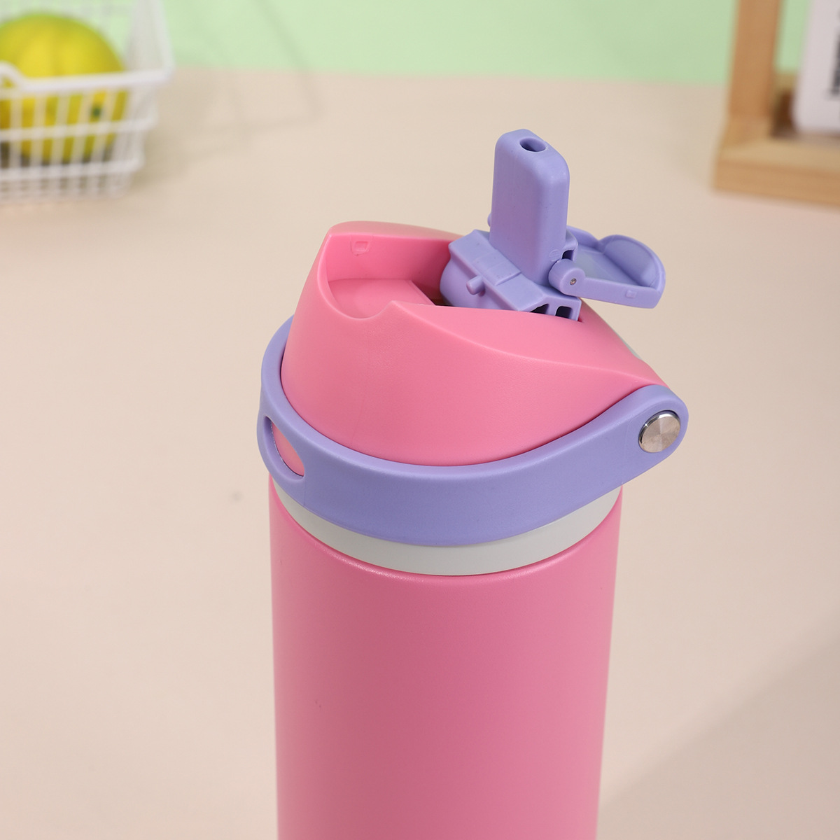 19oz 550ml/ 25oz 750ml Sports Handle Flip Straw Lid Stainless Steel Insulated Owala Style Water Bottle Double Drinking Tumbler for Laser Engrave-CNLCA