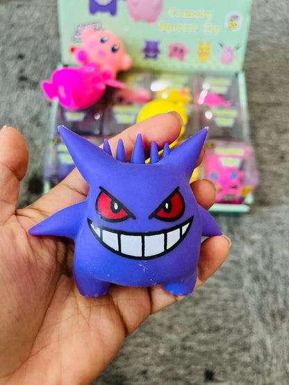 72Pack Pokémon & Kirby Crunchy Squishy Cute Cartoon Block Building Filled Crinkle ASMR Sound Squishy Squeeze Fidget Toy-CNLCA