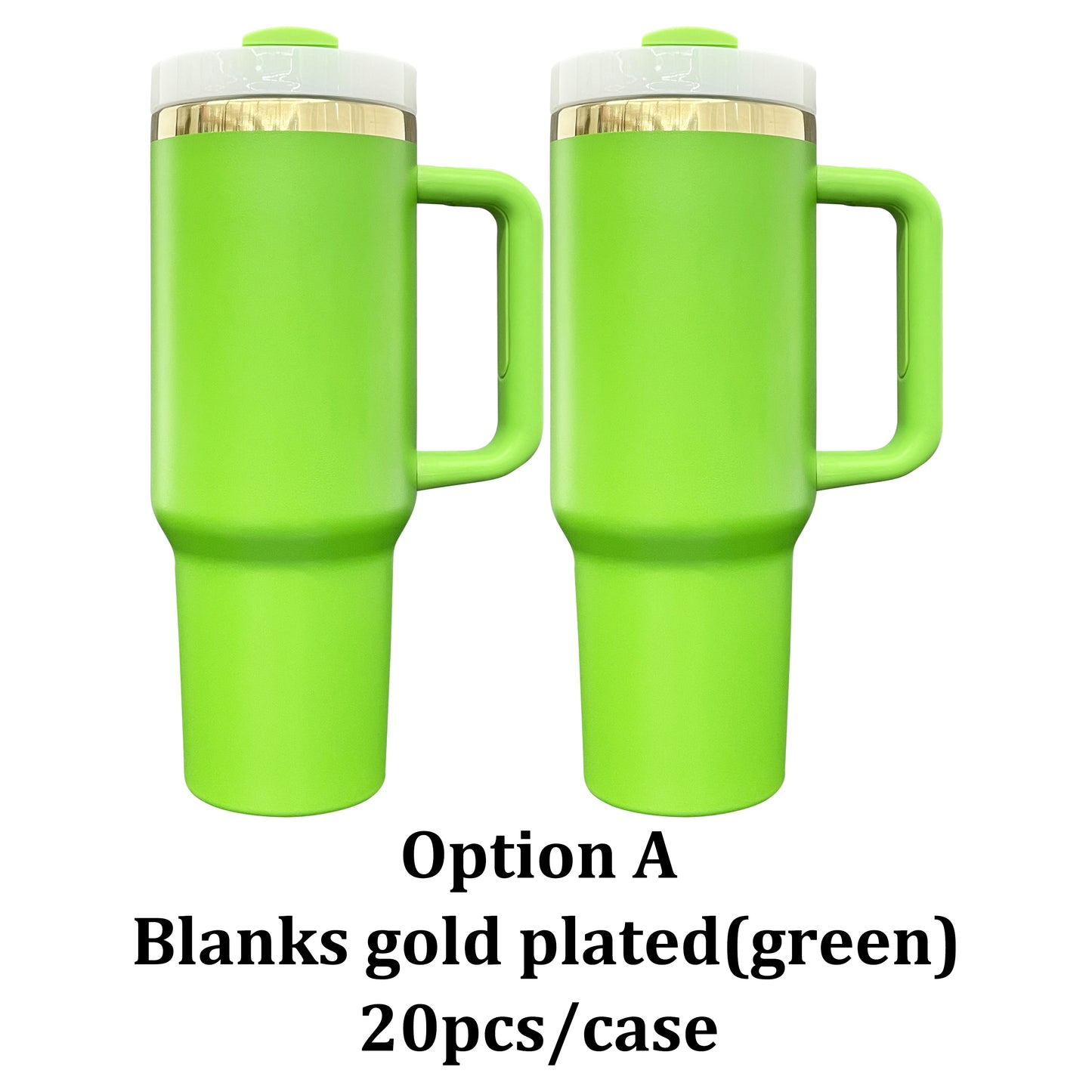 40oz Grinch Design Gold Underneath Powder Coated Green Color Quencher Tumblers For Laser Engrave -CNLCA