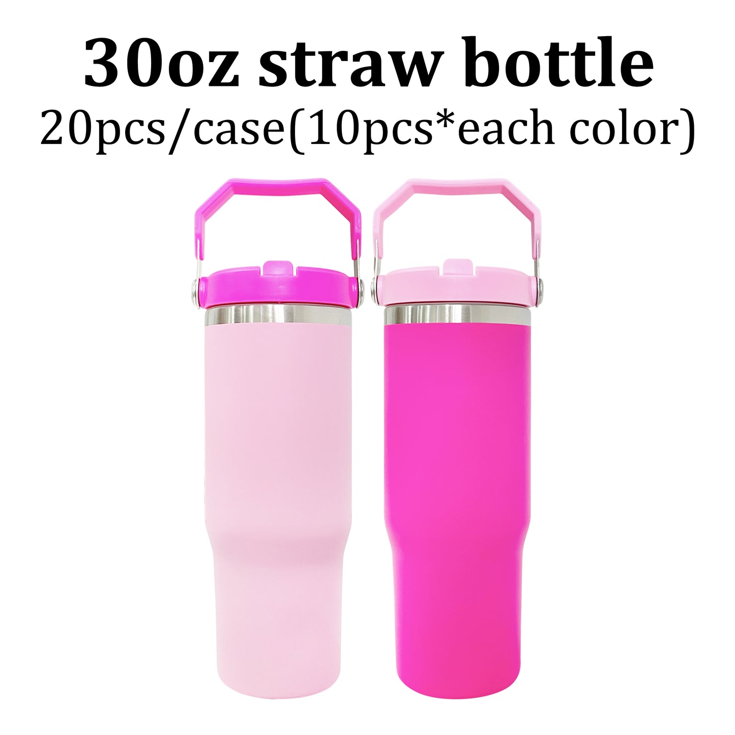 30oz & 40oz Flamingo Pink And Hot Pink Powder Coated Tumblers 20pcs/case-CNLCA