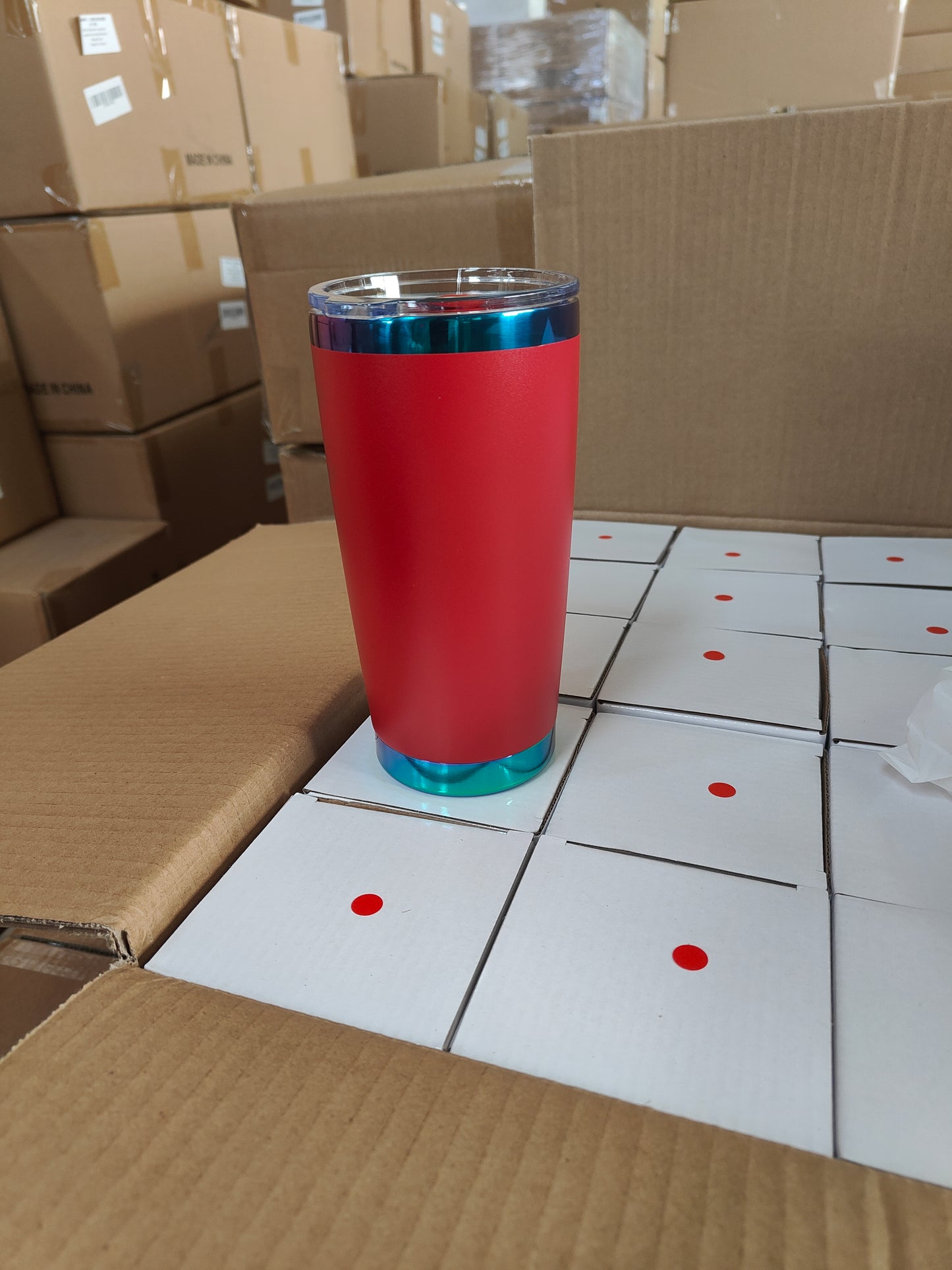 20oz Magnetic Lid Mirror Green Plated Underneath Powder Coated Stainless Steel Coffee Tumbler-CNLCA