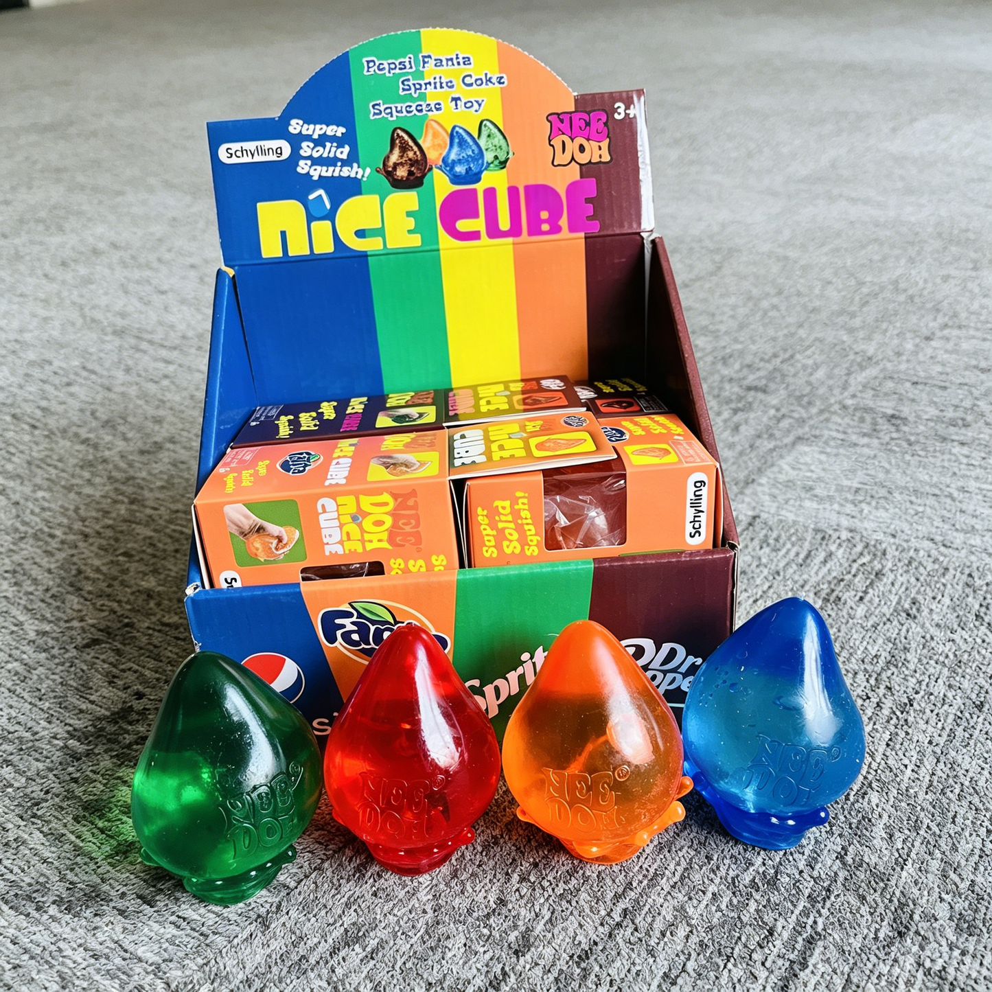 Nee Doh Style Sprite & Pepsi & Fanta & Dr Pepper Co-branded Dream Water Drop Squishy Stress Relief Schylling Squish Fidget Toy-CNLCA