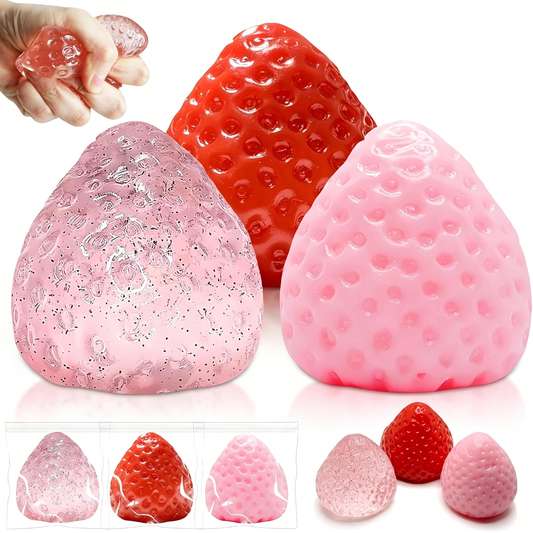Realistic Simulation Strawberry Squishy Toy Slow Rising Stress Relief Squeeze Toy for Kids Adults-CNLCA