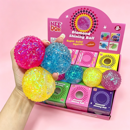 72Pack NeeDoh Style Diamond Squishy Stress Ball Iridescent Glitter Diamond Fidget Ball Squeeze Toy-CNLCA
