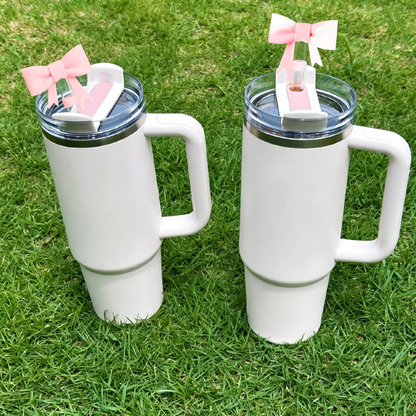 10mm Silicone Bow Knot Straw Covers Accessories Dust Cap Reusable Dust-Proof Straw Topper Lid for 20/30/40oz Stanley Tumbler-CNLCA