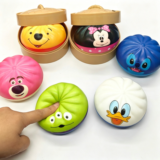 Cute Realistic Disney Cartoon PU Steamed Bun Stress Relief Dumpling Squishy Toy Soft Squeeze Toys-CNLCA